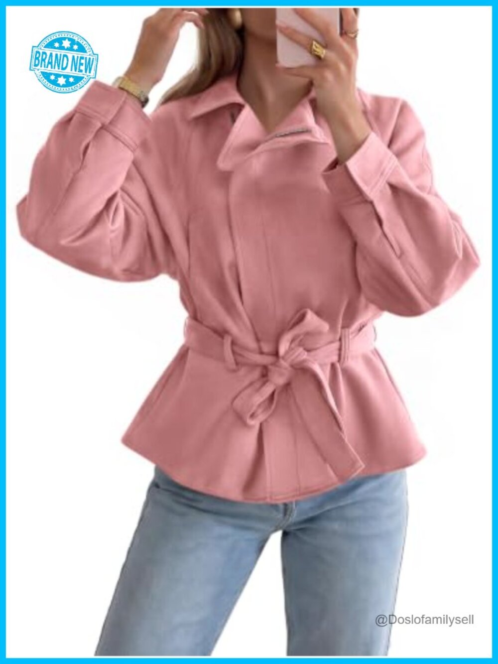 Faux Suede Cropped Moto Jacket Zip Up Lapel Trench Coat